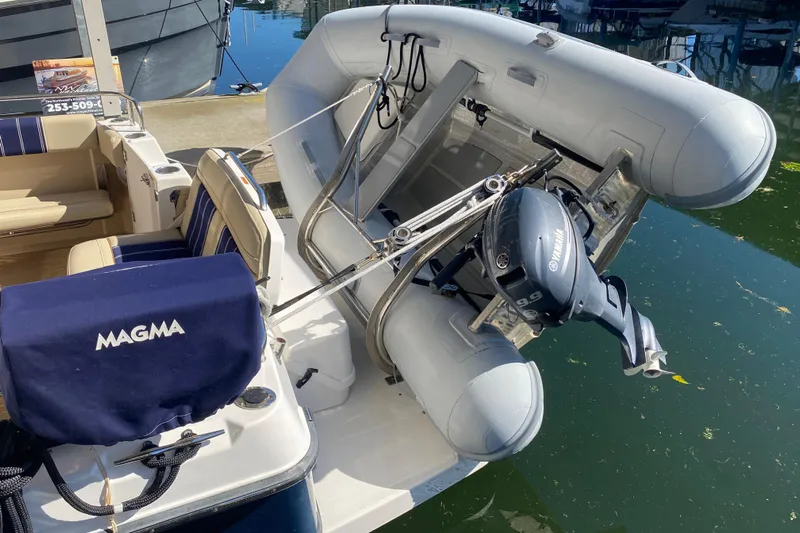  Yacht Photos Pics 2019 Ranger Tugs R-29 S with inflatable dinghy and Yamaha outboard motor.