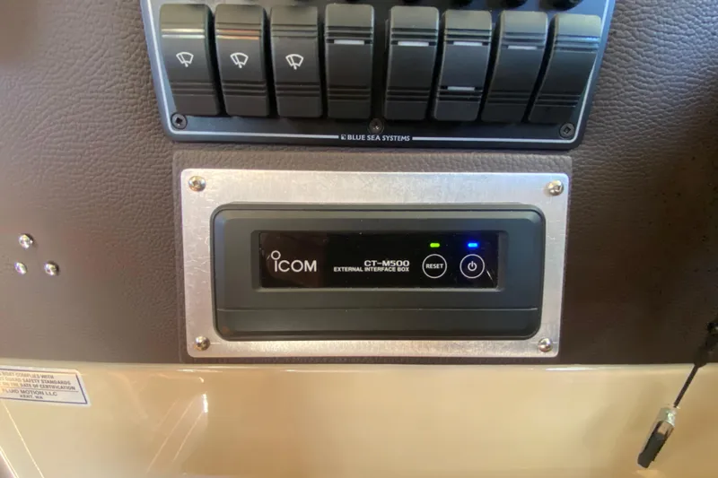  Yacht Photos Pics Control panel of 2019 Ranger Tugs R-29 S with Icom CT-M500 interface.