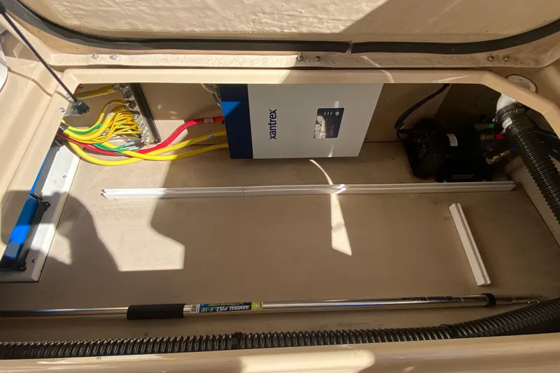  Yacht Photos Pics 2019 Ranger Tugs R-29 S electrical compartment with Xantrex inverter and wiring.