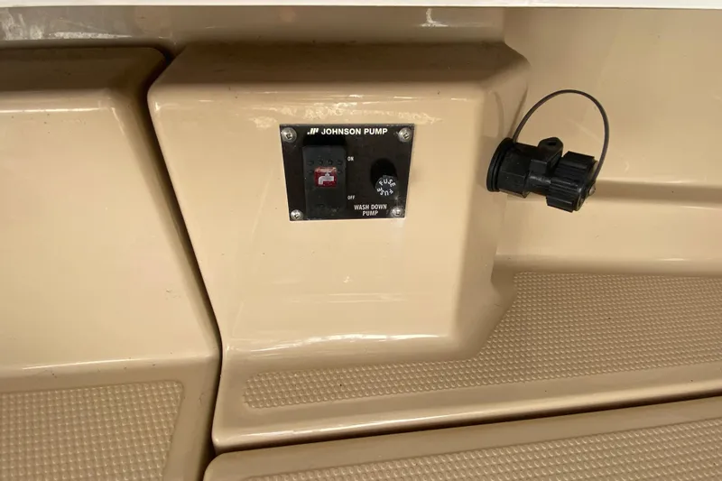  Yacht Photos Pics Control panel on 2019 Ranger Tugs R-29 S boat with Johnson pump switch.