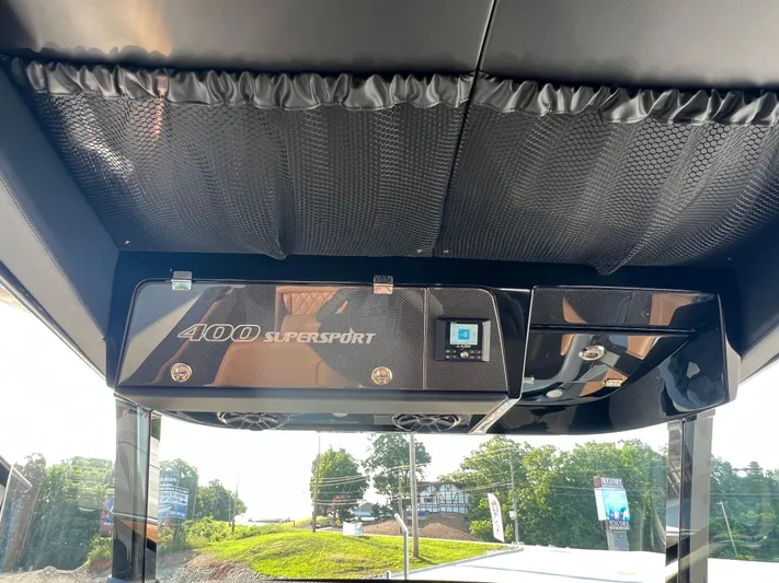  Yacht Photos Pics 2026 Nor-Tech 400 Supersport boat interior with sleek design and modern controls.