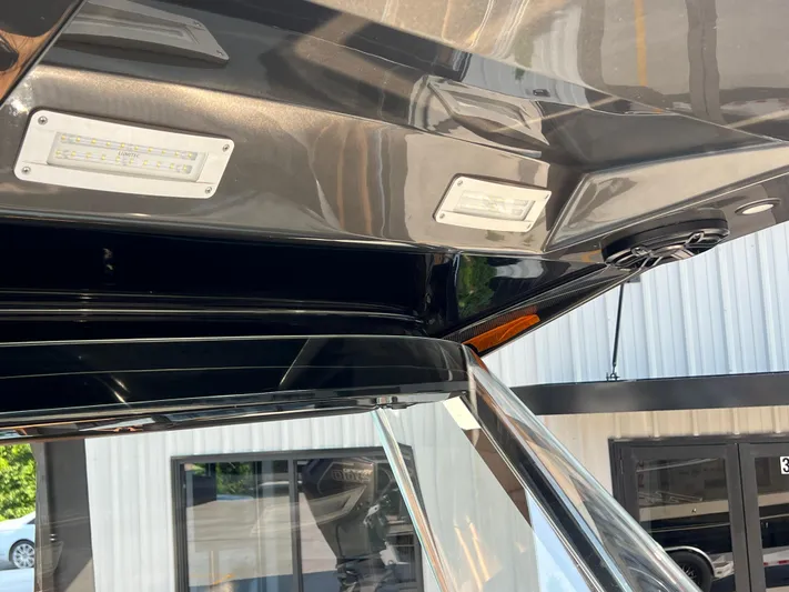  Yacht Photos Pics 2026 Nor-Tech 400 Supersport boat interior with LED lights and sleek design.