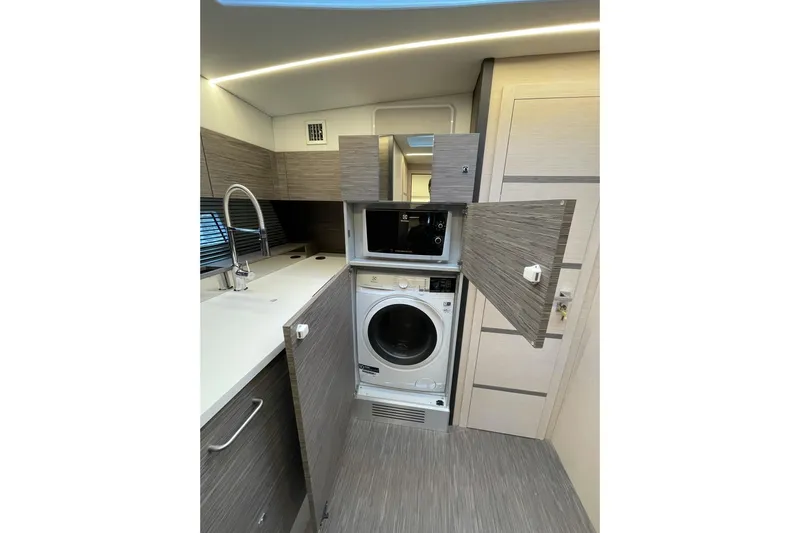 Dena Yacht Photos Pics Modern kitchen in 2021 Airon Cinquanta 50 yacht with integrated appliances.