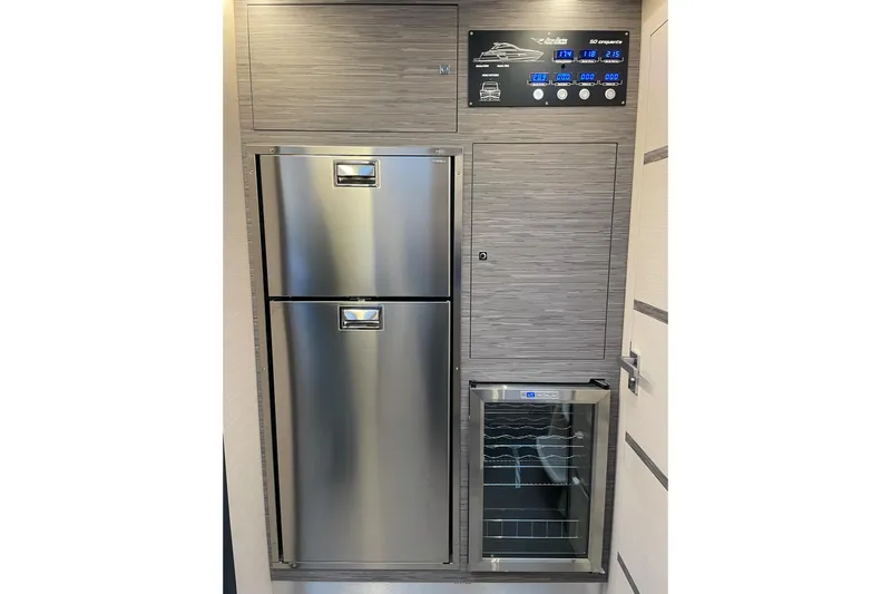 Dena Yacht Photos Pics Modern kitchen appliances in a 2021 Airon Cinquanta 50 yacht interior.