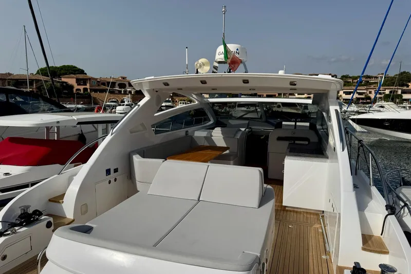 Dena Yacht Photos Pics 2021 Airon Cinquanta 50 yacht with spacious deck and modern interior at marina.