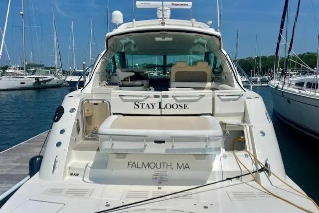 Stay Loose Yacht Photos Pics 2013 Sea Ray 410 Sundancer yacht named "Stay Loose" docked in Falmouth, MA marina.