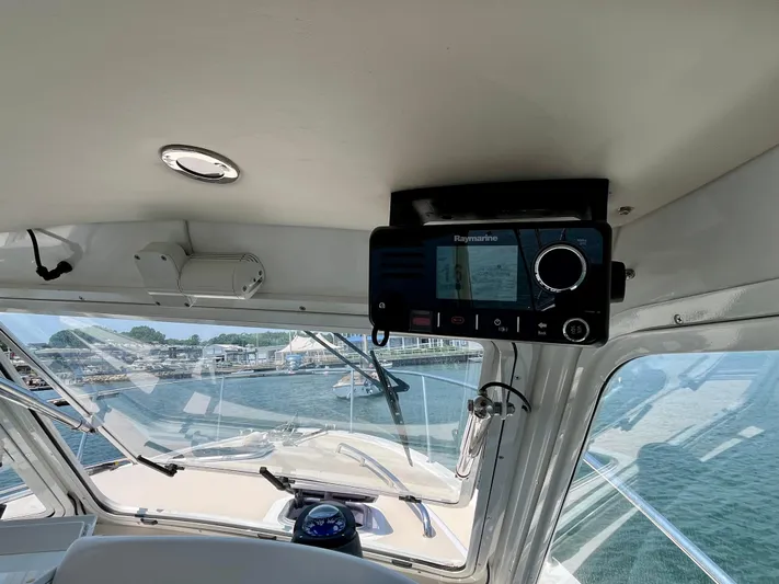 Waterlee Yacht Photos Pics Interior view of a 2019 MJM 35z boat with navigation equipment.