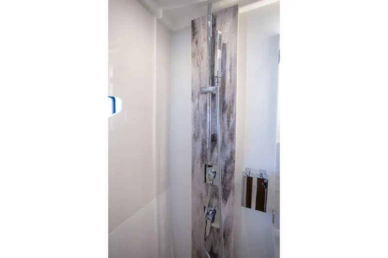  Yacht Photos Pics Modern shower design in 2024 Prestige M48 yacht bathroom.