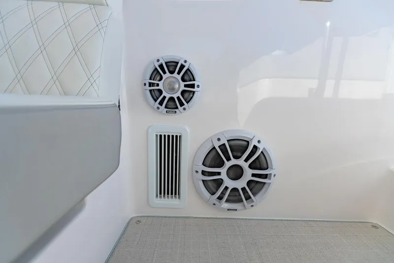  Yacht Photos Pics 2021 Regal 36 Grande Coupe interior speakers and vent detail.