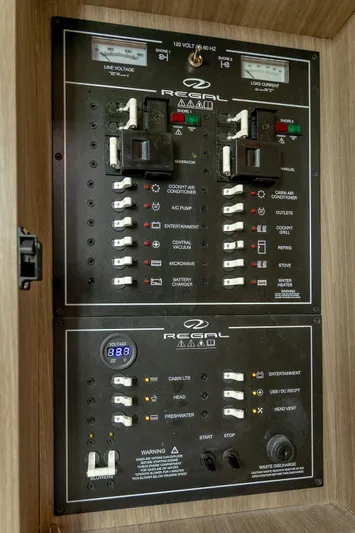  Yacht Photos Pics Electrical control panel of 2021 Regal 36 Grande Coupe boat.