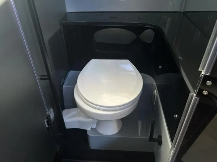  Yacht Photos Pics 2024 BRABUS Shadow 1000XC luxury yacht bathroom interior with sleek design.