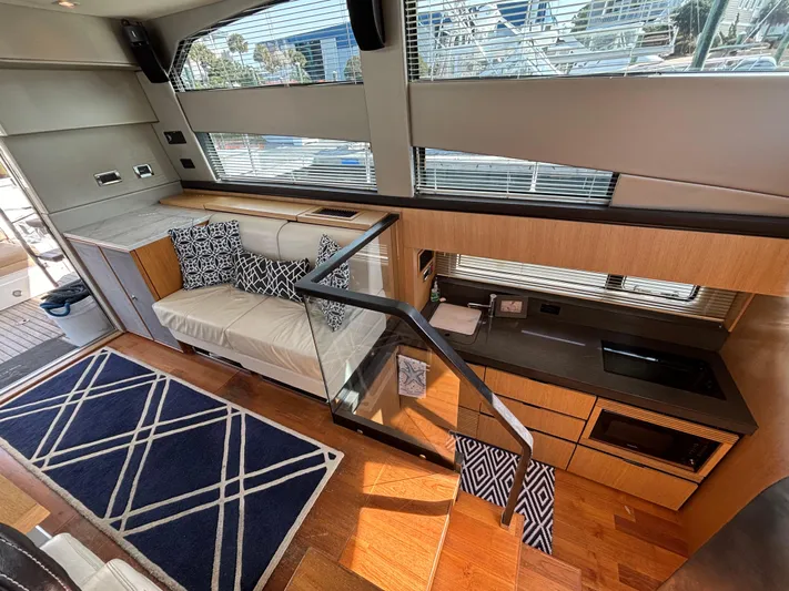 Sawbones Yacht Photos Pics Luxurious interior of 2015 Fairline Squadron 42 yacht with modern furnishings and sleek design.
