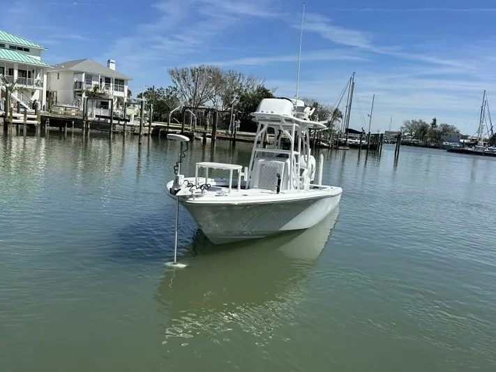  Yacht Photos Pics 2021 Barker Boatworks 26 Open in calm marina waters.