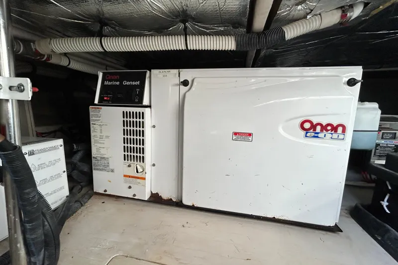  Yacht Photos Pics Onan Marine Genset in 2008 Sea Ray 52 Sedan Bridge engine room.