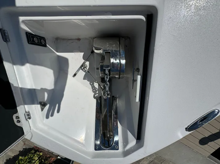  Yacht Photos Pics Anchor compartment of 2020 Sea Fox 288 Commander boat with chain and winch.