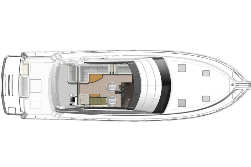 Buzz Yacht Photos Pics Top view layout of 2020 Riviera 57 Enclosed Flybridge yacht interior design.