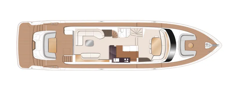  Yacht Photos Pics Top view layout of 2025 Princess X80 yacht interior design.