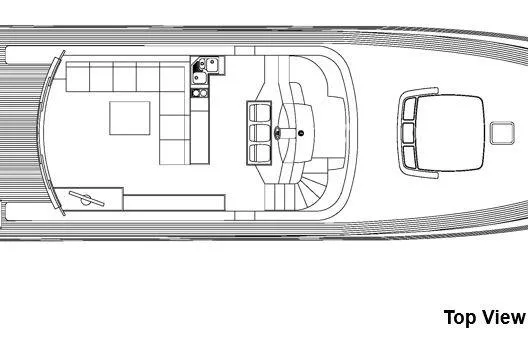  Yacht Photos Pics Top view schematic of 2005 AB 88 yacht layout with interior details.