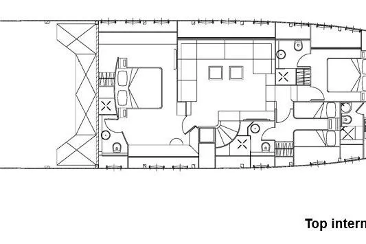  Yacht Photos Pics Floor plan of AB 88 yacht, 2005 model, showing top interior layout.