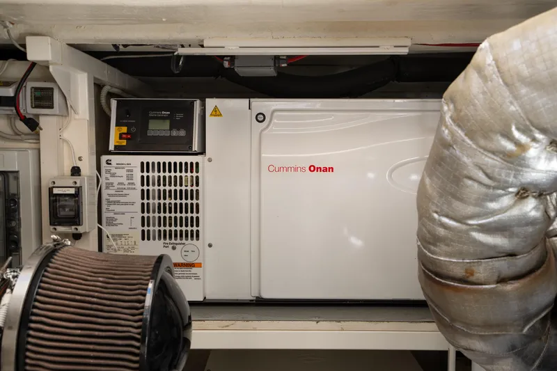  Yacht Photos Pics Engine room of 2018 Ferretti Yachts 450 fly with Cummins Onan generator.