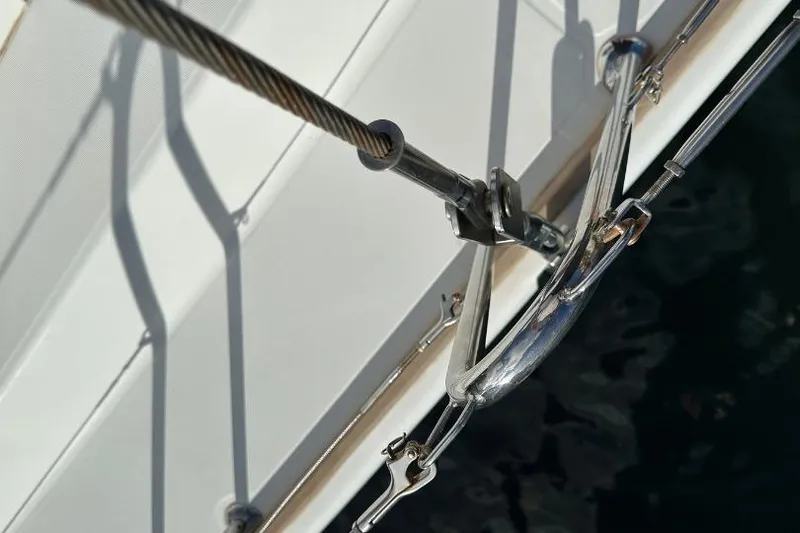 Nacrite Yacht Photos Pics Close-up of 2018 Lagoon 380 yacht rigging and deck details.