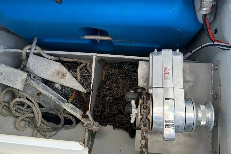 Nacrite Yacht Photos Pics Anchor and winch system on a 2018 Lagoon 380 catamaran.