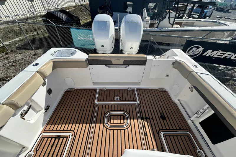  Yacht Photos Pics 2020 Tidewater 320 CC Adventure boat with dual engines and spacious deck.
