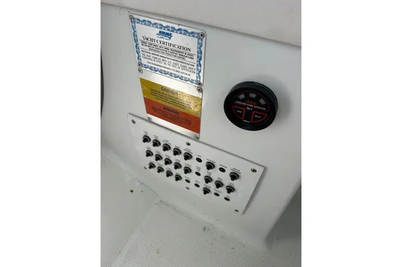 Wattever Yacht Photos Pics Control panel of 2008 Formula 34 Performance Cruiser with yacht certification and gas detector.