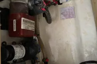 Aircon pump and plumbing in 2019 Leopard 40 boat interior.