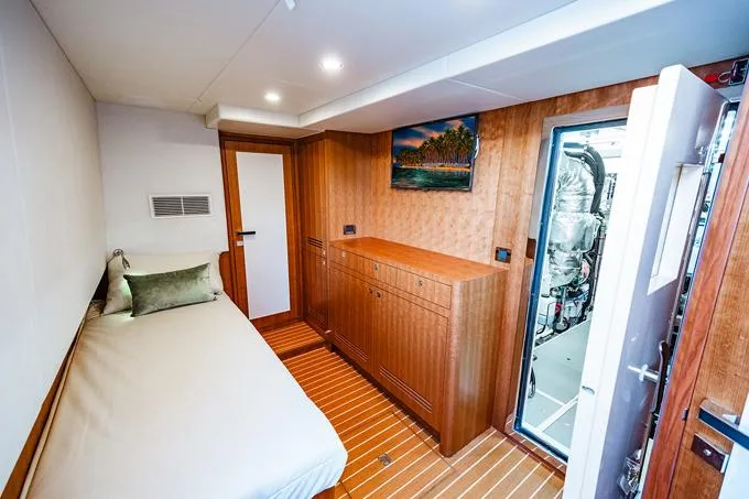 Indigo Yacht Photos Pics Crew Cabin Looking to Stbd