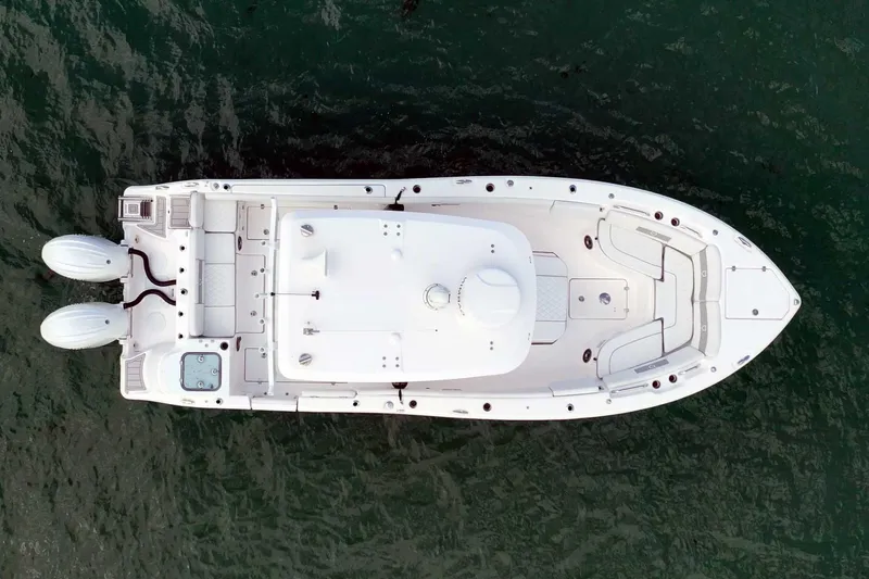  Yacht Photos Pics Aerial view of 2024 Sea Fox 268 Commander boat on water.