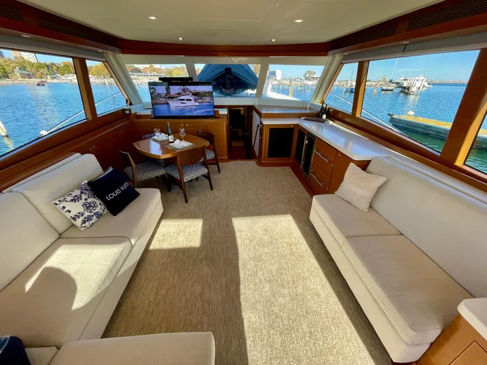 Resiliensea Yacht Photos Pics Luxurious interior of 2014 Nordhavn 60 Toro Convertible yacht with scenic ocean views.