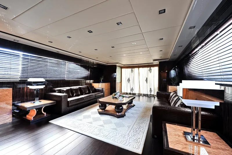  Yacht Photos Pics Luxurious interior of 2009 Maiora 32 yacht with elegant furnishings and modern decor.