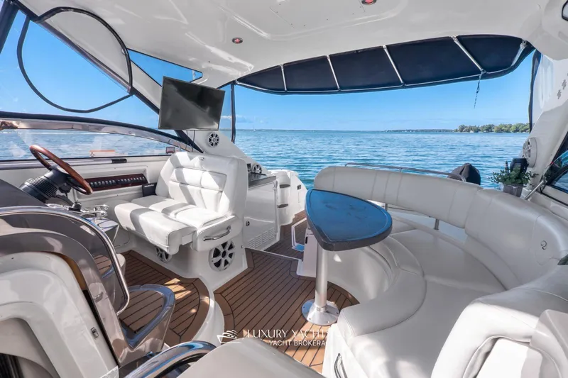  Yacht Photos Pics Luxurious interior of 2007 Regal Commodore 3760 IB yacht with scenic water view.