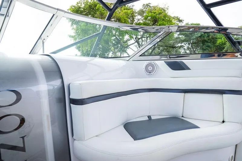  Yacht Photos Pics 2008 Donzi 38 ZSF boat interior with white seating and sleek design.