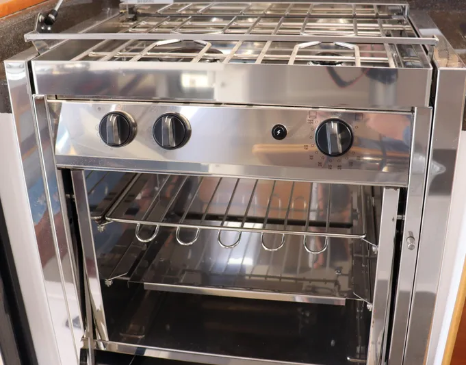 The Islander Yacht Photos Pics Stainless steel oven in 2018 Cutwater C-302 Coupe boat kitchen.