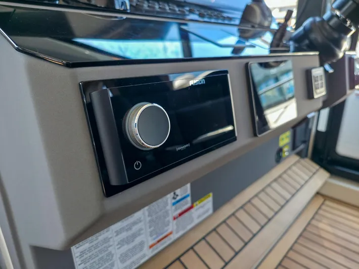  Yacht Photos Pics Control panel of 2026 Marex 440 boat with modern navigation equipment.