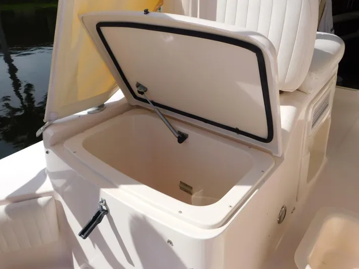  Yacht Photos Pics Open storage compartment on 2008 Grady-White Express 360 boat.