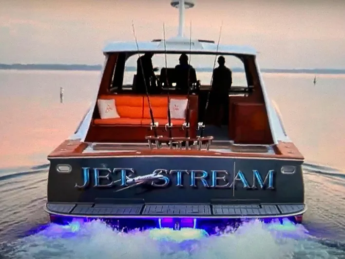 Jet Stream Yacht Photos Pics 2018 Spencer Yachts JET BOAT named JET STREAM cruising on calm waters at sunset.