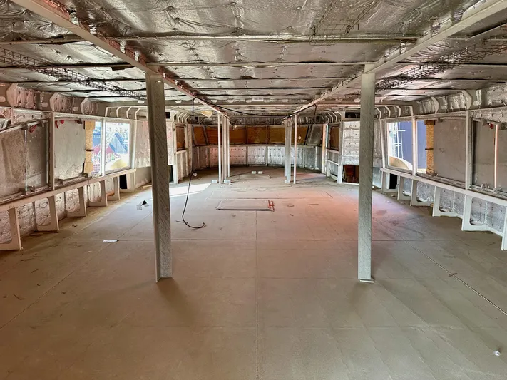  Yacht Photos Pics Spacious interior of 2026 Trinity Yachts Custom T052 under construction.