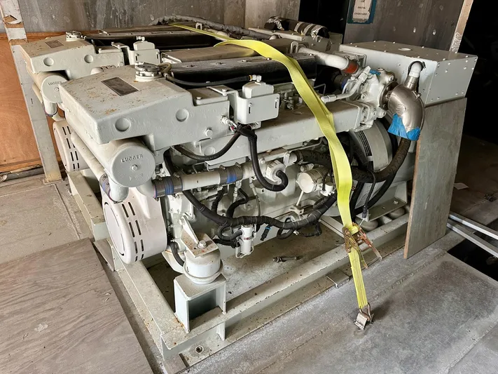  Yacht Photos Pics Engine room of 2026 Trinity Yachts Custom T052, featuring complex machinery and piping.