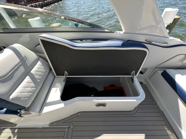  Yacht Photos Pics 2022 Crownline E305 XS Port Cockpit Seating Storage