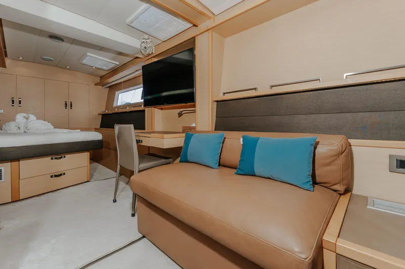  Yacht Photos Pics Luxurious interior of 2017 Lagoon 630 Motor Yacht with modern furnishings and elegant design.