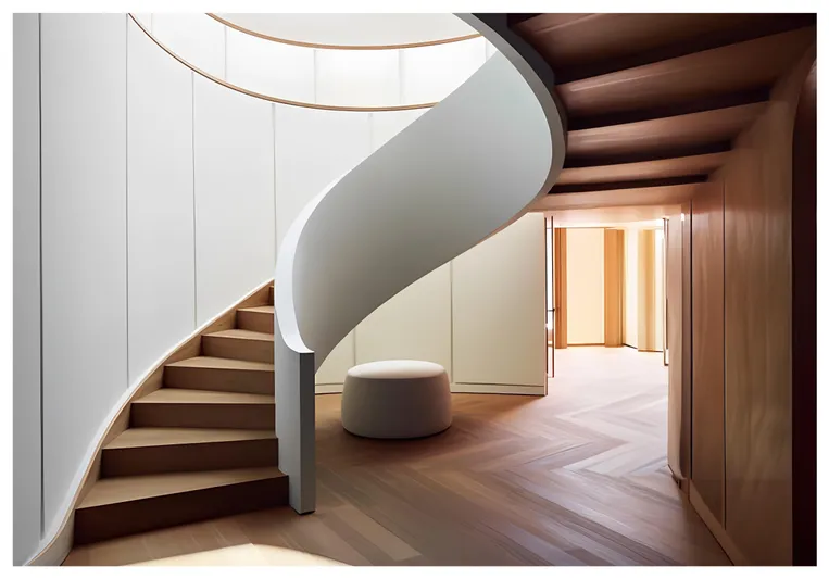 Perennial Yacht Photos Pics Modern spiral staircase in a minimalist interior, Custom 60M, 2026.