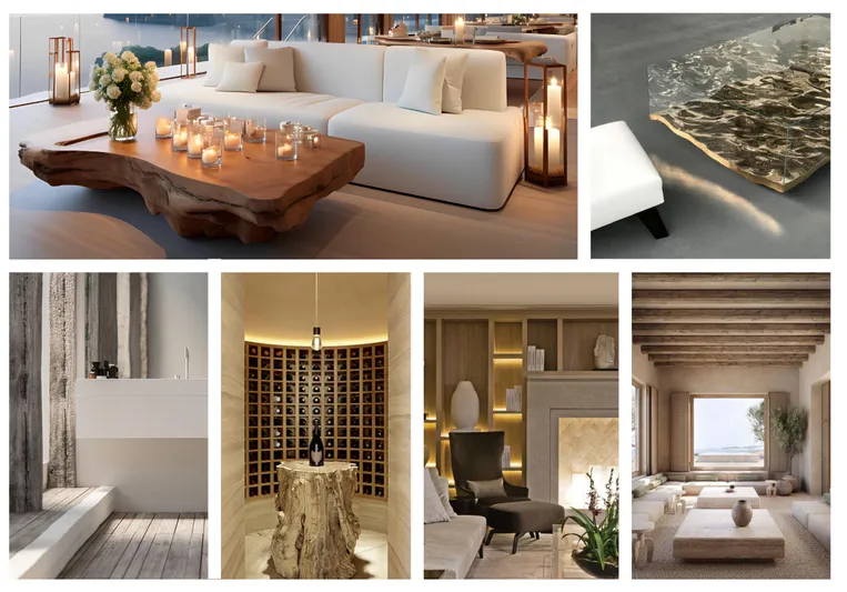 Perennial Yacht Photos Pics Luxury yacht interior with modern design, featuring elegant furniture, ambient lighting, and natural wood elements. Custom 60M, 2026.