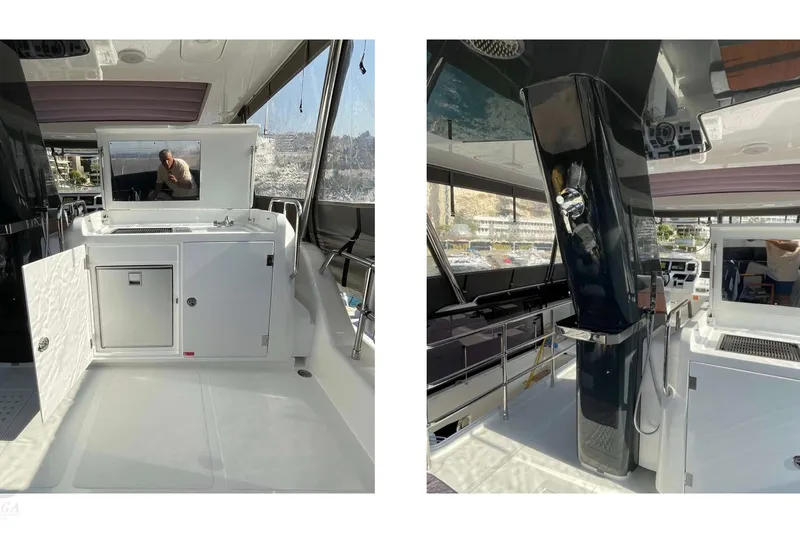  Yacht Photos Pics Luxurious 2022 Sirena 58 yacht interior with modern amenities and sleek design.