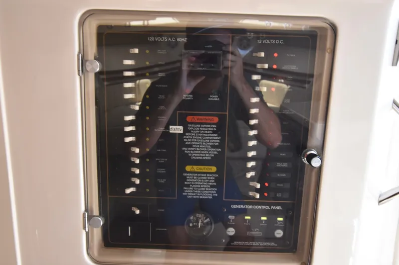 Policy Maker Yacht Photos Pics Electrical control panel on a 2016 Grady-White Express 330 boat.