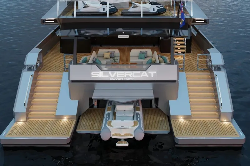  Yacht Photos Pics Luxurious 2027 Silver Yachts SC24M catamaran with elegant deck and modern amenities.