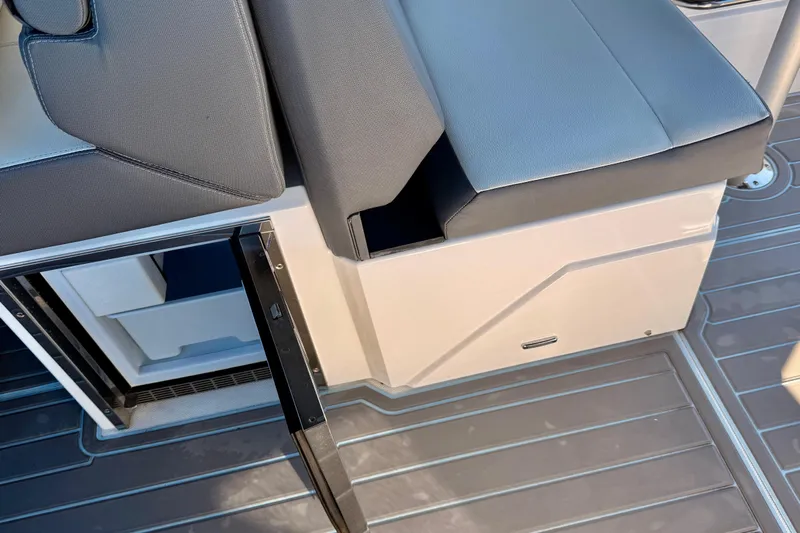  Yacht Photos Pics 2022 New Cruiser Yachts GLS 38 interior seating and storage detail.