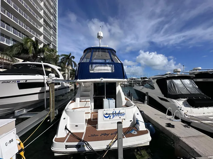  Yacht Photos Pics 2007 Sea Ray 36 Sedan Bridge docked at marina.